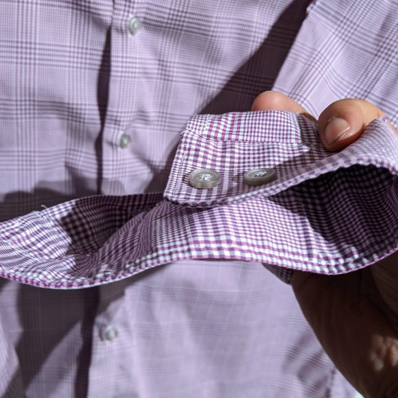 Kenneth Cole New York gingham pattern shirt, non iron, men's size 16 32/33 - Picture 6 of 11